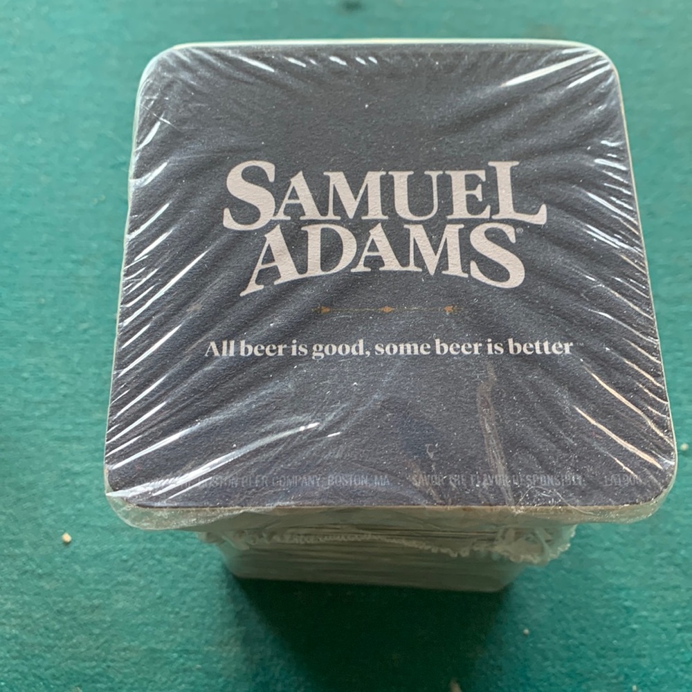 1 sleeve 120 beer coasters Sam Adams bar man cave